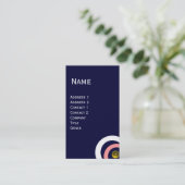 抽象芸術カラフルピンクブルーホワイトイエロージェム 名刺 (スタンド正面)