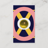 抽象芸術カラフルピンクブルーホワイトイエロージェム 名刺 (裏面)