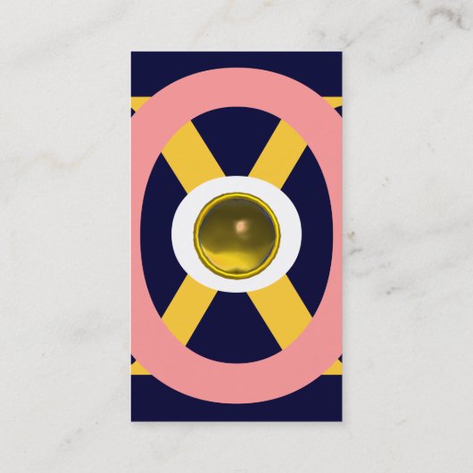 抽象芸術カラフルピンクブルーホワイトイエロージェム 名刺 (裏面)