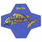 抽象芸術カラフルファンシーオンブルー鮮やか魚 サッカーボール (フラット)