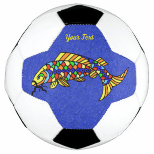 抽象芸術カラフルファンシーオンブルー鮮やか魚 サッカーボール