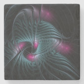 抽象芸術カラフルファンタジーフラクタル ストーンコースター (正面)