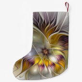 抽象芸術カラフルファンタジーフラワーフラクタルアート名 スモールクリスマスストッキング (裏面)