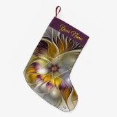 抽象芸術カラフルファンタジーフラワーフラクタルアート名 スモールクリスマスストッキング (正面 (吊り時))