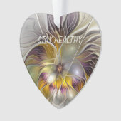 抽象芸術カラフルファンタジーフラワーフラクタルアート文字 オーナメント (正面)