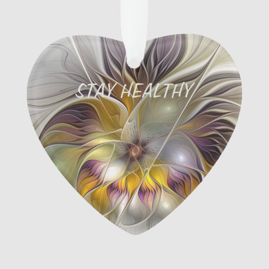 抽象芸術カラフルファンタジーフラワーフラクタルアート文字 オーナメント (正面)