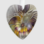 抽象芸術カラフルファンタジーフラワーフラクタルアート文字 オーナメント (正面)