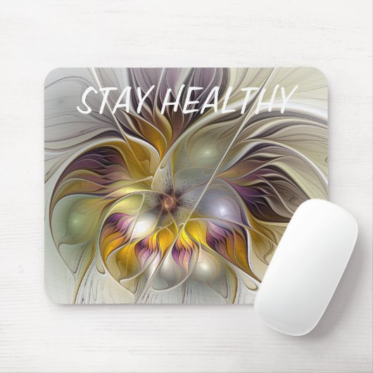 抽象芸術カラフルファンタジーフラワーフラクタルアート文字 マウスパッド (マウス)