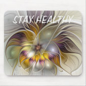 抽象芸術カラフルファンタジーフラワーフラクタルアート文字 マウスパッド (正面)