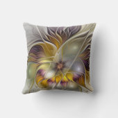 抽象芸術カラフルファンタジーフラワーフラクタルアート クッション (裏面)