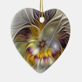 抽象芸術カラフルファンタジーフラワーフラクタルアート セラミックオーナメント (右)