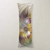 抽象芸術カラフルファンタジーフラワーフラクタルアート ボディピロー (裏面 (縦))