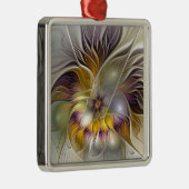 抽象芸術カラフルファンタジーフラワーフラクタルアート メタルオーナメント (右)