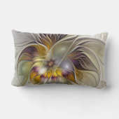 抽象芸術カラフルファンタジーフラワーフラクタル名 ランバークッション (裏面)