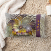 抽象芸術カラフルファンタジーフラワーフラクタル名 ランバークッション (ブランケット)