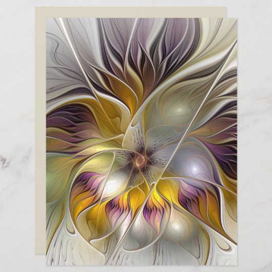 抽象芸術カラフルファンタジーフラワーモダンフラクタル (正面/裏面)