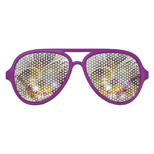 抽象芸術カラフルファンタジーフラワーモダンフラクタル アビエーターサングラス (正面)