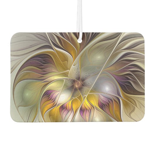 抽象芸術カラフルファンタジーフラワーモダンフラクタル カーエアーフレッシュナー (正面)