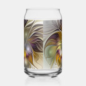 抽象芸術カラフルファンタジーフラワーモダンフラクタル ガラス缶 (左)