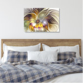 抽象芸術カラフルファンタジーフラワーモダンフラクタル キャンバスプリント (インサイチュ (寝室))