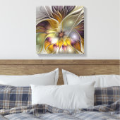 抽象芸術カラフルファンタジーフラワーモダンフラクタル キャンバスプリント (インサイチュ (寝室))