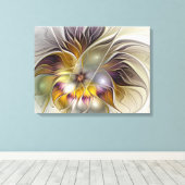 抽象芸術カラフルファンタジーフラワーモダンフラクタル キャンバスプリント (インサイチュ (ウッドフロア))