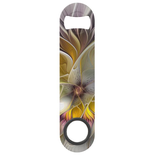 抽象芸術カラフルファンタジーフラワーモダンフラクタル スピード栓抜き (正面)