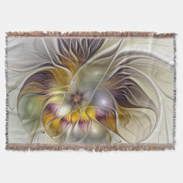 抽象芸術カラフルファンタジーフラワーモダンフラクタル スローブランケット