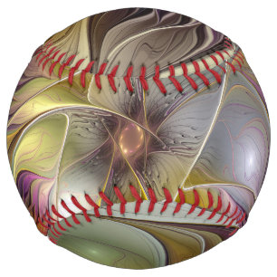 抽象芸術カラフルファンタジーフラワーモダンフラクタル ソフトボール