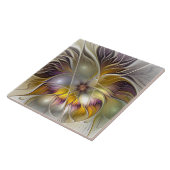 抽象芸術カラフルファンタジーフラワーモダンフラクタル タイル (側面)