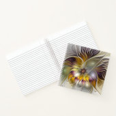 抽象芸術カラフルファンタジーフラワーモダンフラクタル ノートブック (内部)