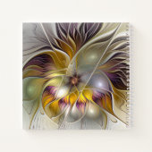 抽象芸術カラフルファンタジーフラワーモダンフラクタル ノートブック (裏面)