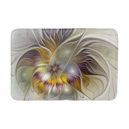 抽象芸術カラフルファンタジーフラワーモダンフラクタル バスマット