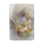 抽象芸術カラフルファンタジーフラワーモダンフラクタル バスマット (正面縦)