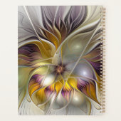 抽象芸術カラフルファンタジーフラワーモダンフラクタル プランナー手帳 (裏面)