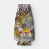 抽象芸術カラフルファンタジーフラワーモダンフラクタル ボトルクーラー (正面)