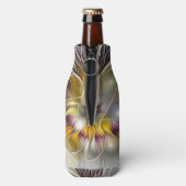 抽象芸術カラフルファンタジーフラワーモダンフラクタル ボトルクーラー (ボトル裏面)