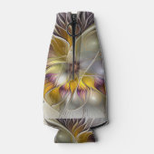 抽象芸術カラフルファンタジーフラワーモダンフラクタル ボトルクーラー (裏面)