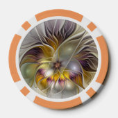 抽象芸術カラフルファンタジーフラワーモダンフラクタル ポーカーチップ (裏面)