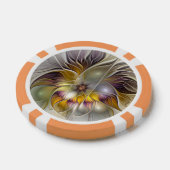 抽象芸術カラフルファンタジーフラワーモダンフラクタル ポーカーチップ (シングル)