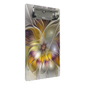 抽象芸術カラフルファンタジーフラワーモダンフラクタル ミニクリップボード (アングル)