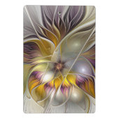 抽象芸術カラフルファンタジーフラワーモダンフラクタル ミニクリップボード (裏面)