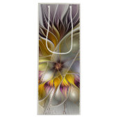 抽象芸術カラフルファンタジーフラワーモダンフラクタル ワインギフトバッグ (正面)