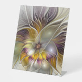 抽象芸術カラフルファンタジーフラワーモダンフラクタル 台座サイン (正面)