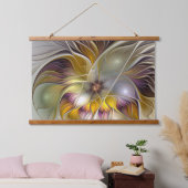 抽象芸術カラフルファンタジーフラワーモダンフラクタル 吊り下げ型タペストリー (寝室)