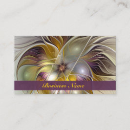 抽象芸術カラフルファンタジーフラワーモダンフラクタル 名刺