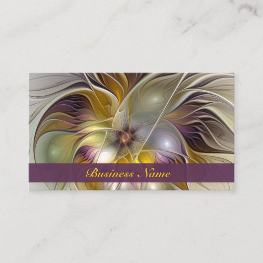 抽象芸術カラフルファンタジーフラワーモダンフラクタル 名刺 (正面)