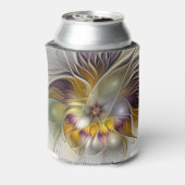抽象芸術カラフルファンタジーフラワーモダンフラクタル 缶クーラー (缶裏面)