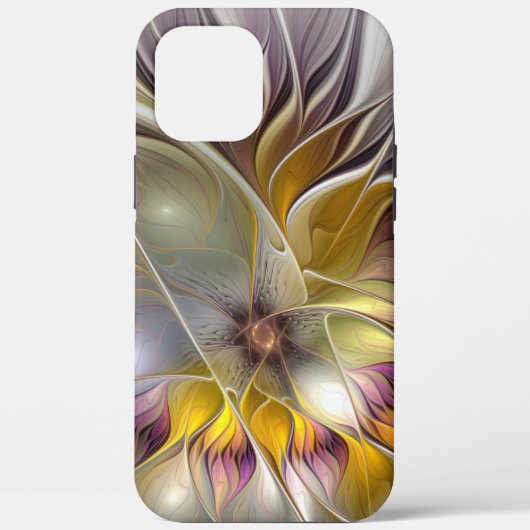 抽象芸術カラフルファンタジーフラワーモダンフラクタル Case-Mate iPhoneケース (裏面)