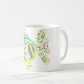 抽象芸術カラフルフィッシュコーヒーマグ コーヒーマグカップ (正面右)